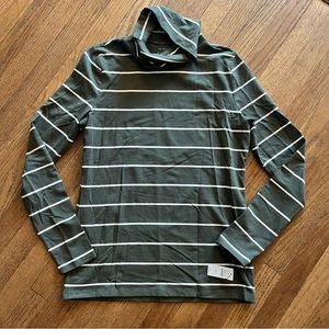 Talbots Tee Turtleneck LayerTop White Stripes Size XS